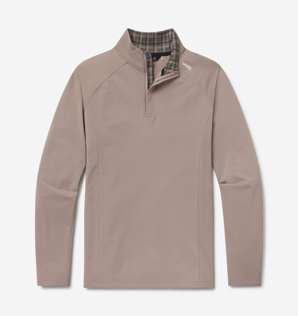 Highlands Quarter Zip - Taupe Plaid