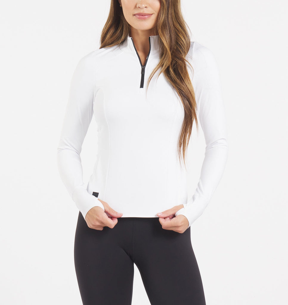 Performa Fitted Half-Zip - White