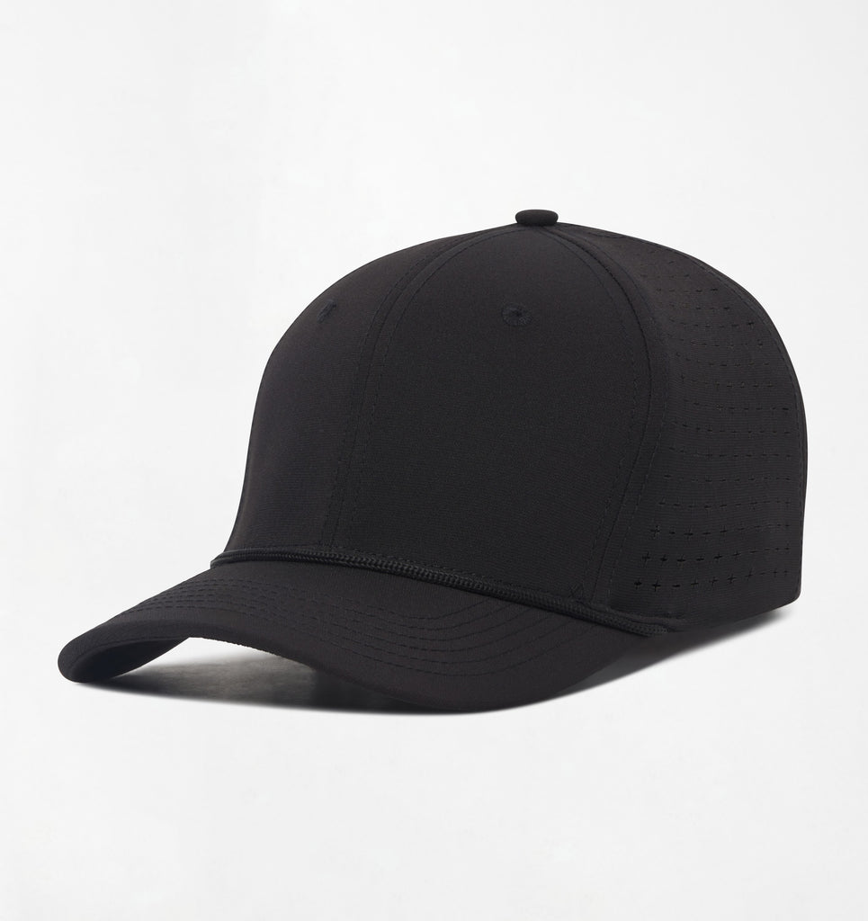 Vented Mid-Pro Rope Snapback - Black-Black