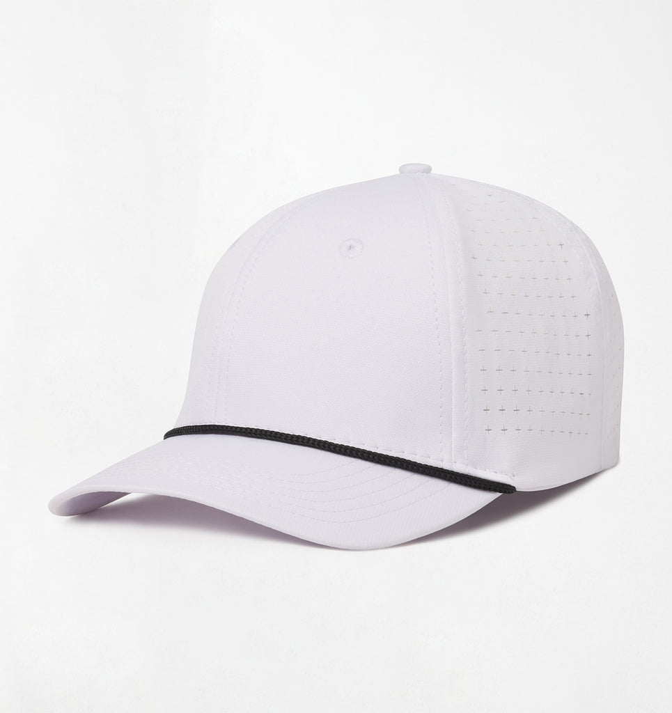 Vented Mid-Pro Rope Snapback - White-Black